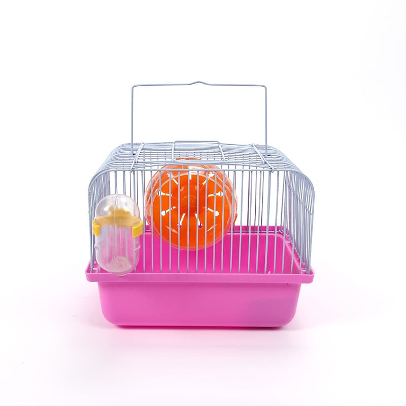 Household small hamster cage portable cage small castle hamster cage small pastoral single-layer small pet cage iron wire pet cage 2
