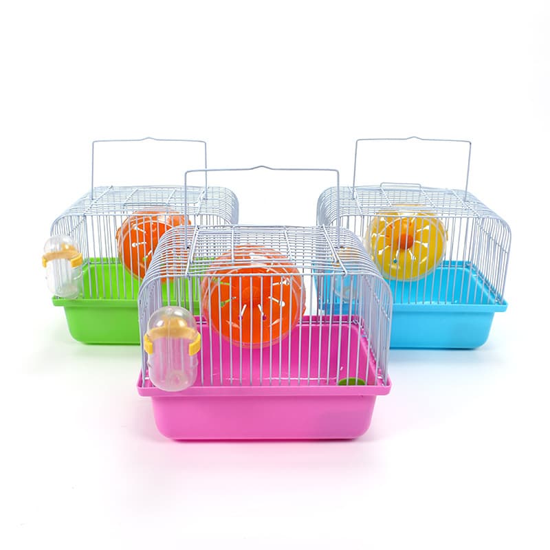 Household small hamster cage portable cage small castle hamster cage small pastoral single-layer small pet cage iron wire pet cage 1