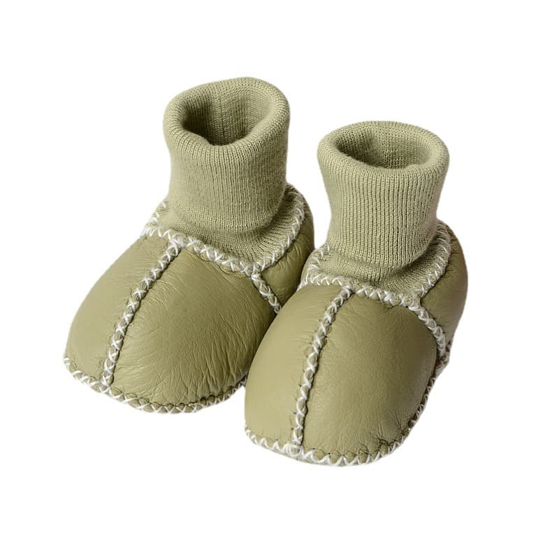 Autumn and winter genuine sheepskin fur all-in-one baby toddler shoes, socks, baby shoes, soft soles and velvet wool all-in-one shoes 5