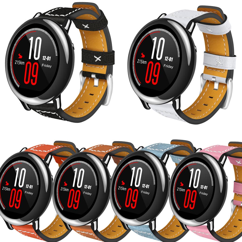 Suitable for Huami's new single-turn carved watch strap Huami Amazfit Youth Edition leather first-layer watch strap 1
