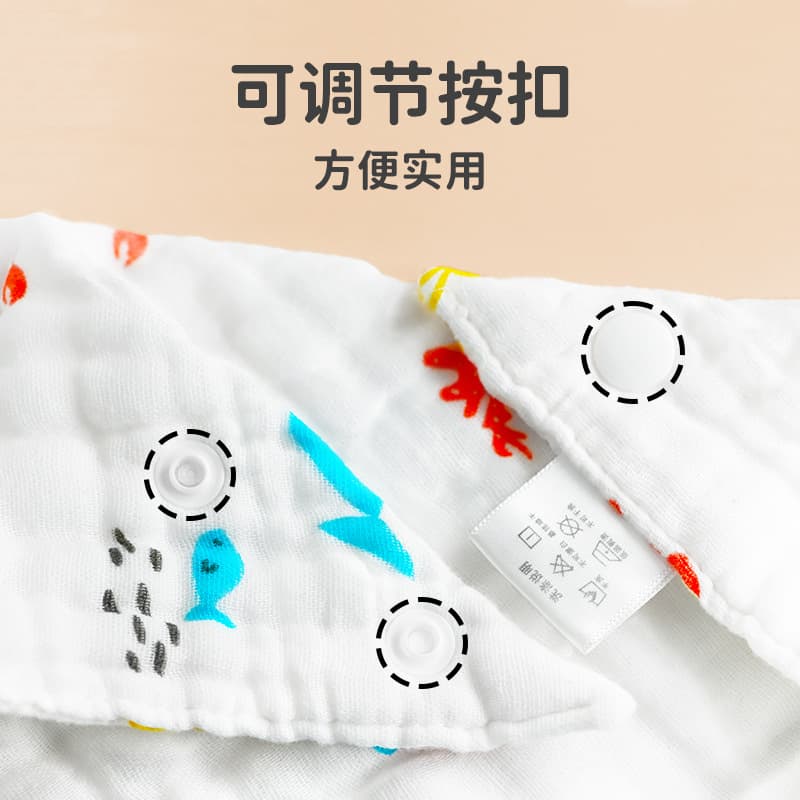 Antibacterial children's eating bib, cotton gauze scarf for new born 2