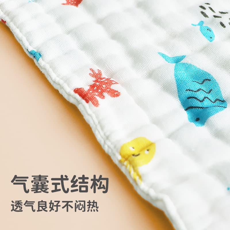 Antibacterial children's eating bib, cotton gauze scarf for new born 4
