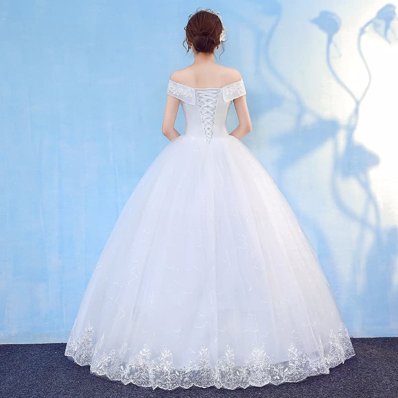 Wedding dress for bride, open shoulders, Korean style 3