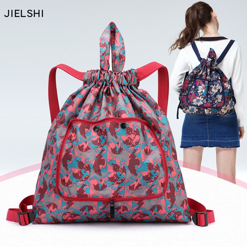 Backpack, simple shoulder bag, folding waterproof bag, sports storage bag, sports bag, drawstring 4