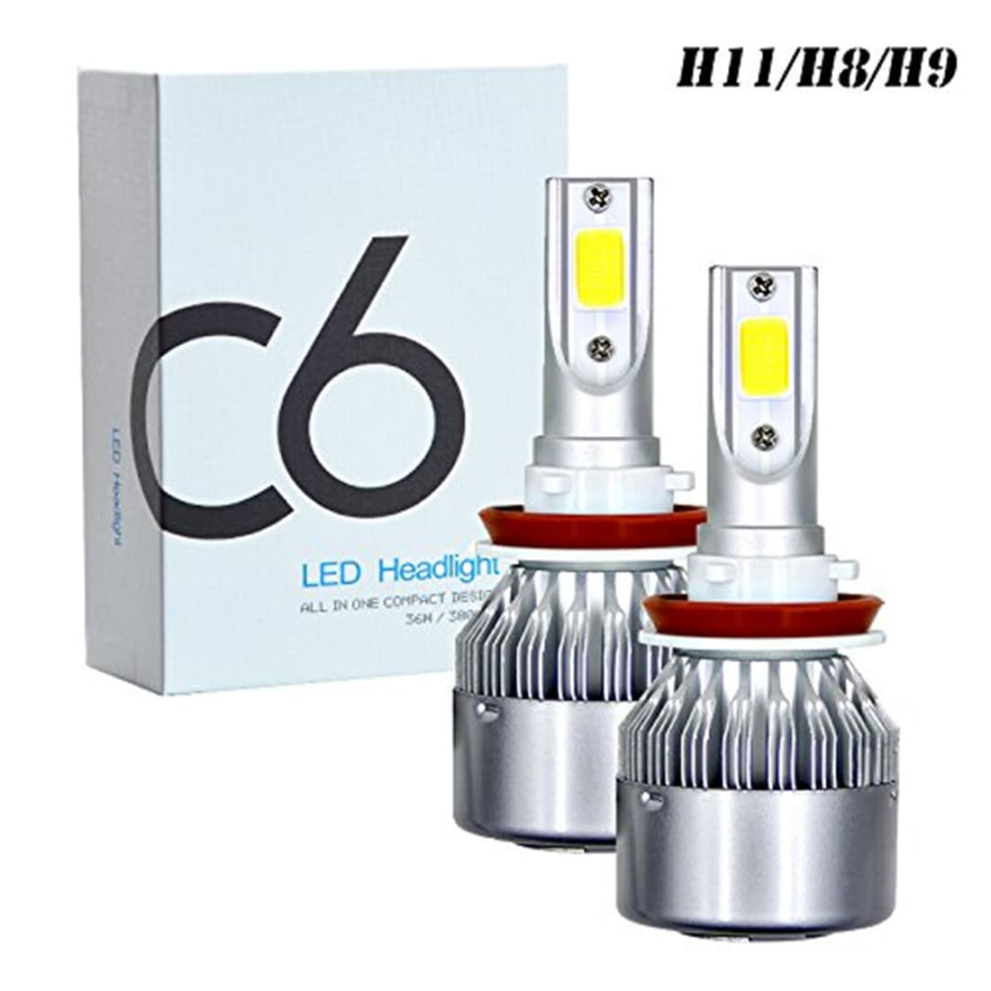 Cross -border supply C6 LED headlight headlights h7 H11 9005 36W car LED headlights 2
