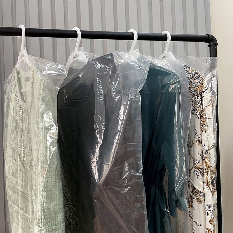 Clothes dust cover transparent disposable hanging clothes bag dry cleaning shop suit coat dust cover clothing plastic dust bag 2