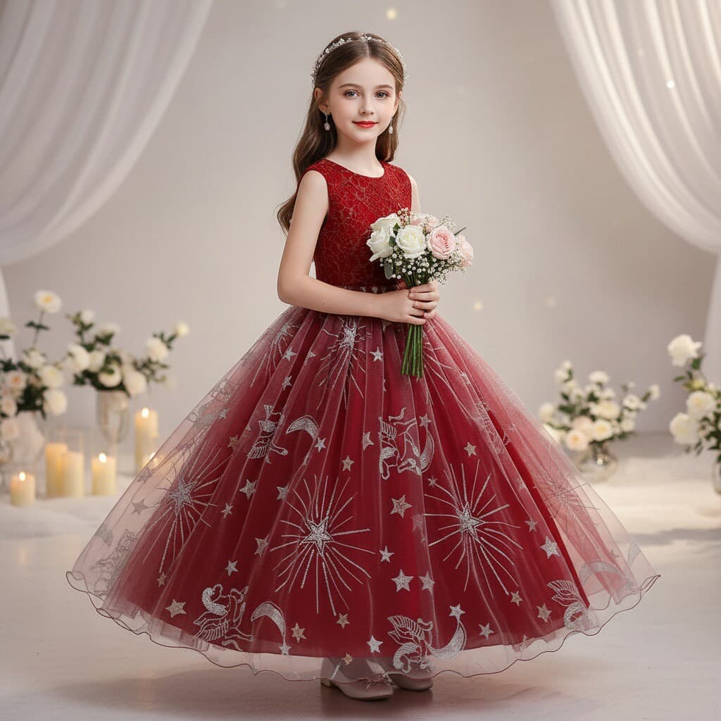 (Cross-border trading), long evening dress, lace children's school skirt, suit, tulle 2