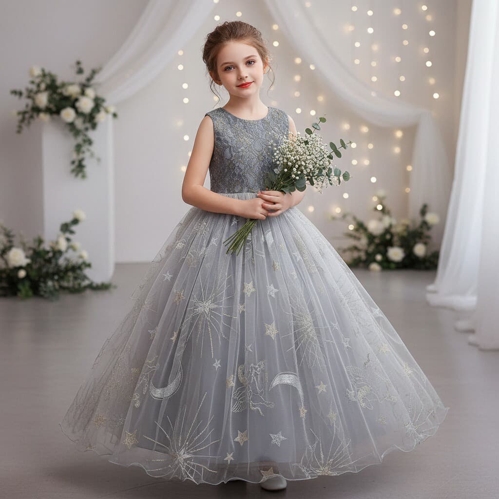 (Cross-border trading), long evening dress, lace children's school skirt, suit, tulle 3