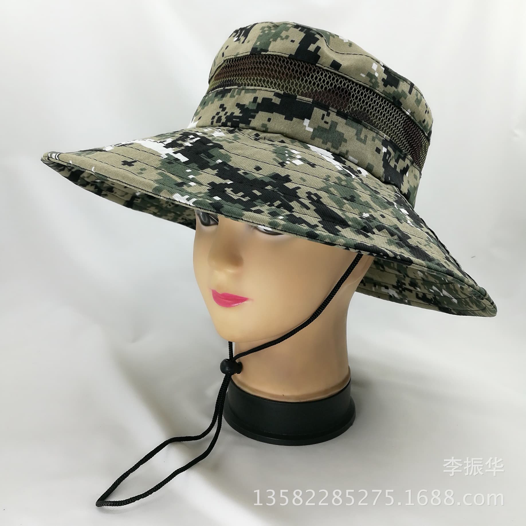 Men's travel mesh breathable camouflage sun hat 4
