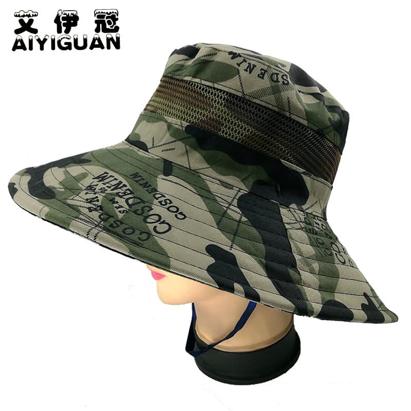 Men's travel mesh breathable camouflage sun hat