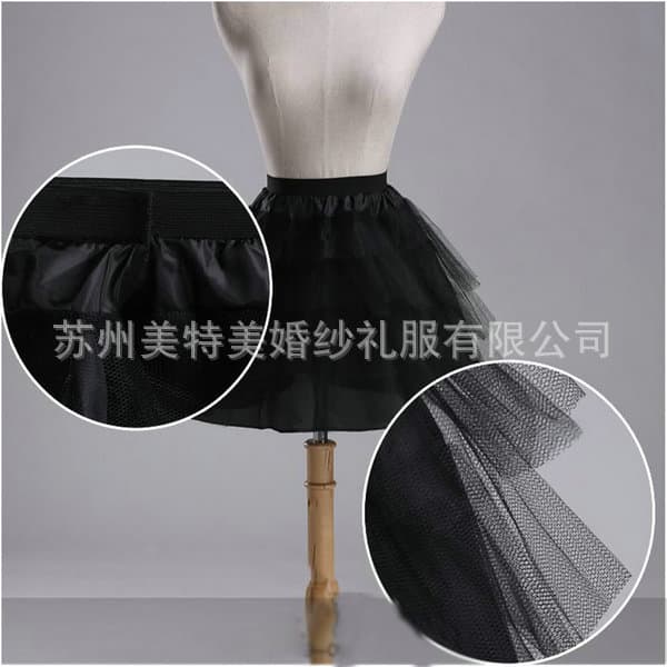Wholesale foreign trade bride wedding dressless skirt supports three -layer hard network gauze red black and white children's dress lining skirt lo 3