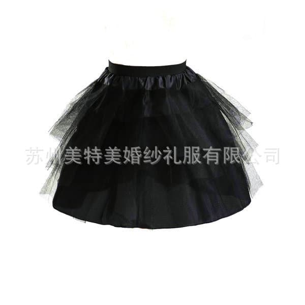 Wholesale foreign trade bride wedding dressless skirt supports three -layer hard network gauze red black and white children's dress lining skirt lo 5