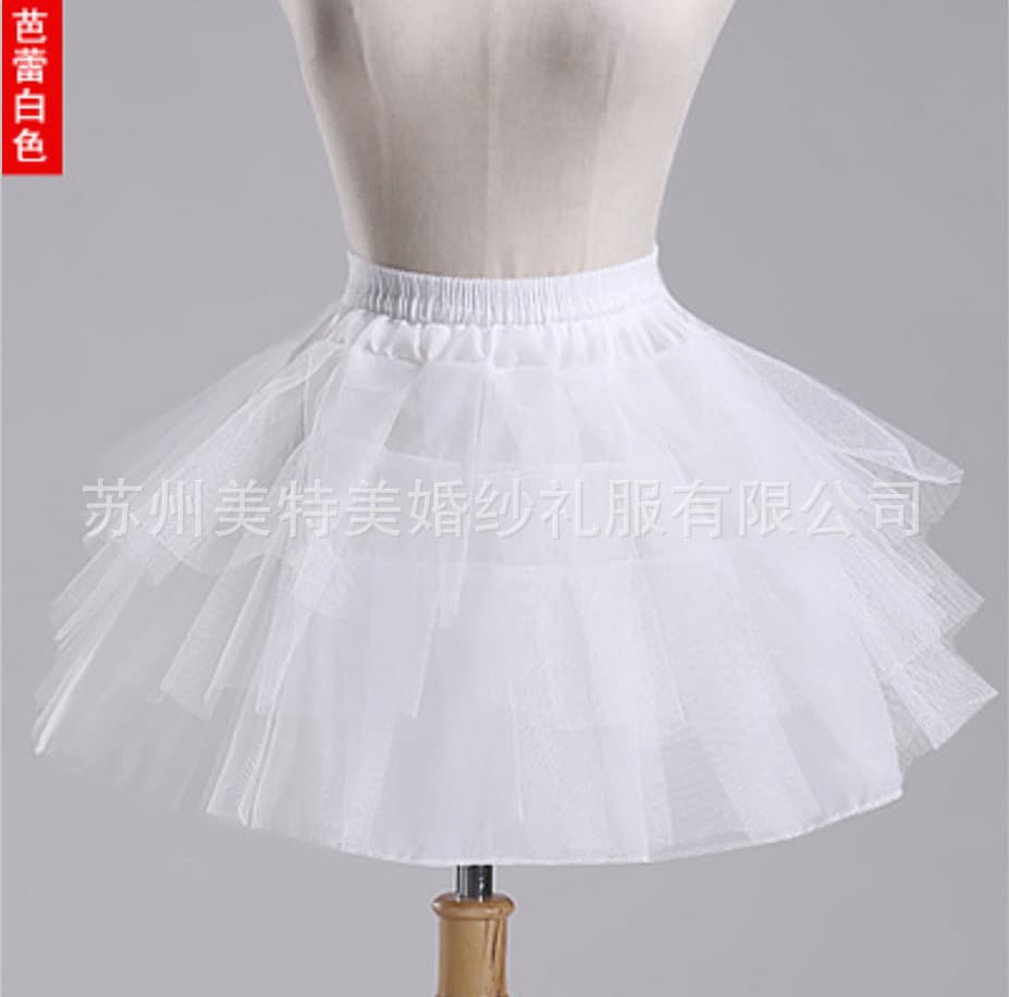 Wholesale foreign trade bride wedding dressless skirt supports three -layer hard network gauze red black and white children's dress lining skirt lo 1