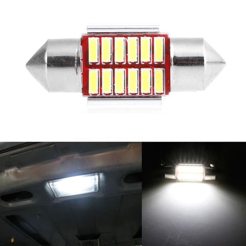 Car LED double lanterns decoding CanBus 36mm 4014 12smd roof lamp license plate lighting indoor light 3