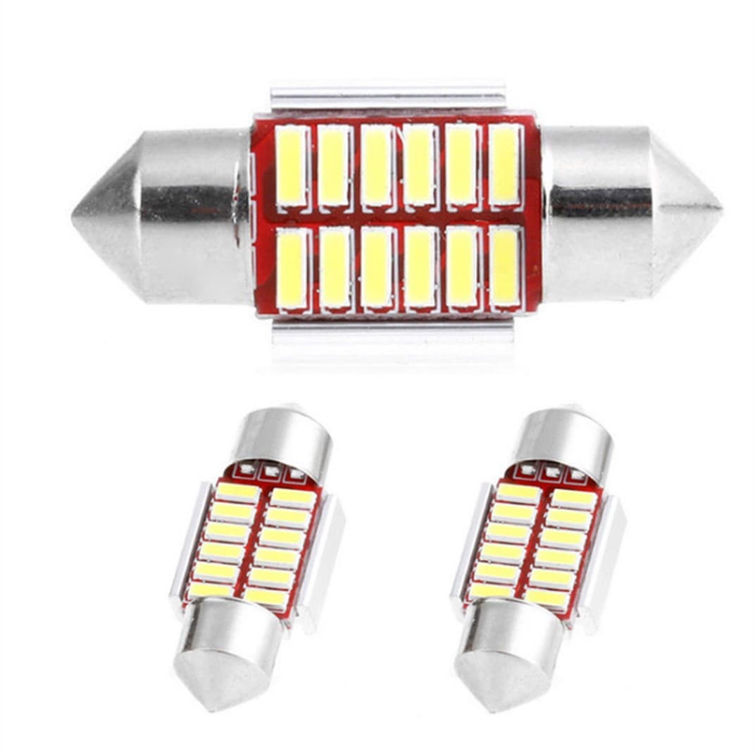 Car LED double lanterns decoding CanBus 36mm 4014 12smd roof lamp license plate lighting indoor light 4