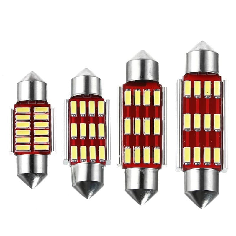 Car LED double lanterns decoding CanBus 36mm 4014 12smd roof lamp license plate lighting indoor light