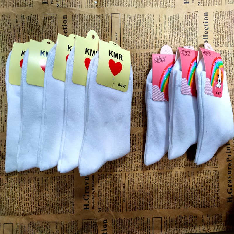 Brand children's socks Children's white sock manufacturers special promotion boys and girls white socks cotton socks