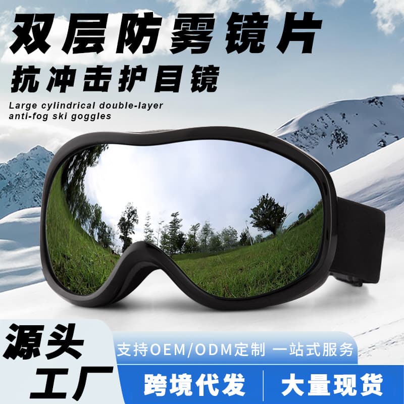 (Cross-border trading), ski double-layer glasses anti-fog, professional transparent breathable windproof equipment 1