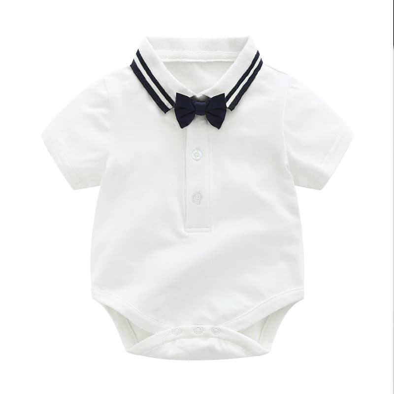 Summer children's bow tie, set for boys, navy overall, 3 pieces 5