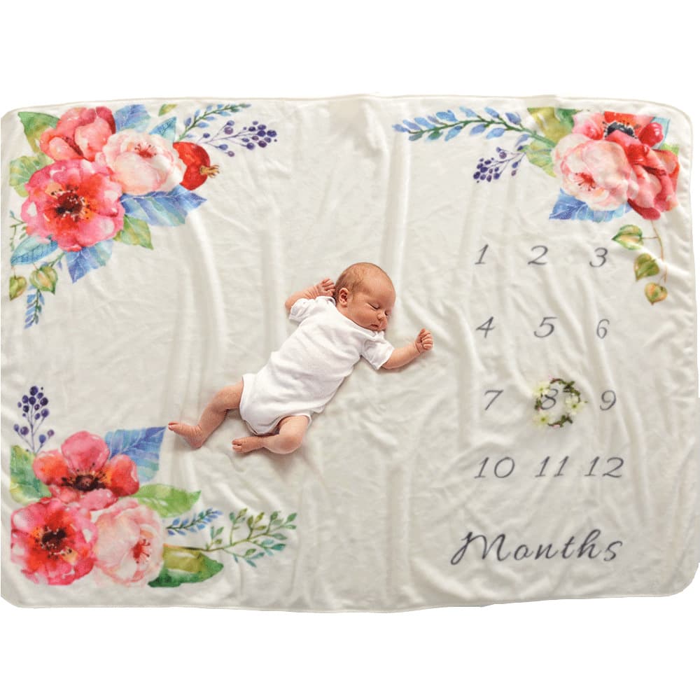 Baby baby milestone blanket milestone photography children's blanket baby blanket props cartoon blanket 2