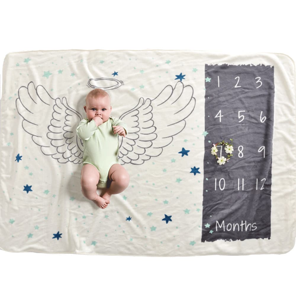 Baby baby milestone blanket milestone photography children's blanket baby blanket props cartoon blanket 3