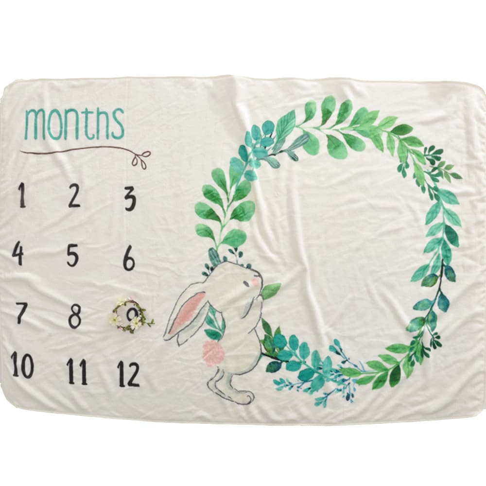 Baby baby milestone blanket milestone photography children's blanket baby blanket props cartoon blanket 5
