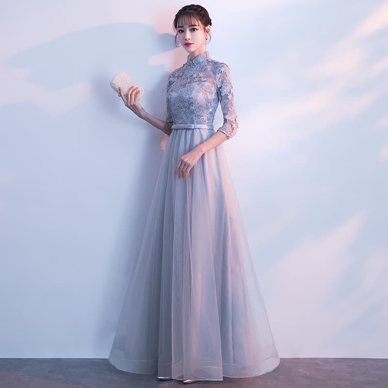 Bridesmaid dress, long autumn long-sleeve for students, evening dress, Korean style 3