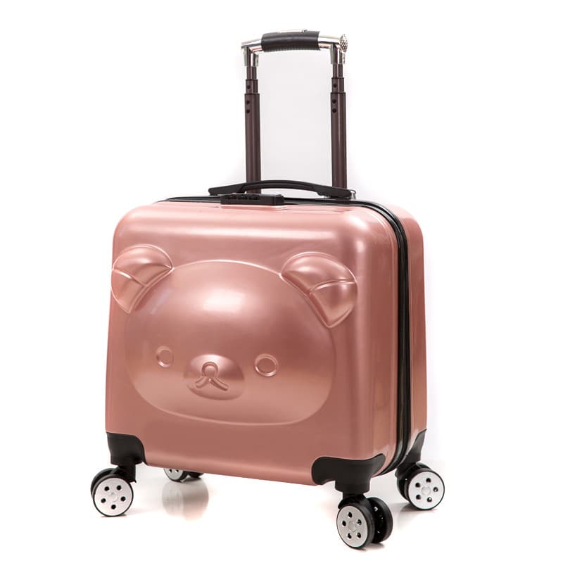 Universal cartoon suitcase on wheels with zipper, with little bears, 20 inch, Birthday gift 5