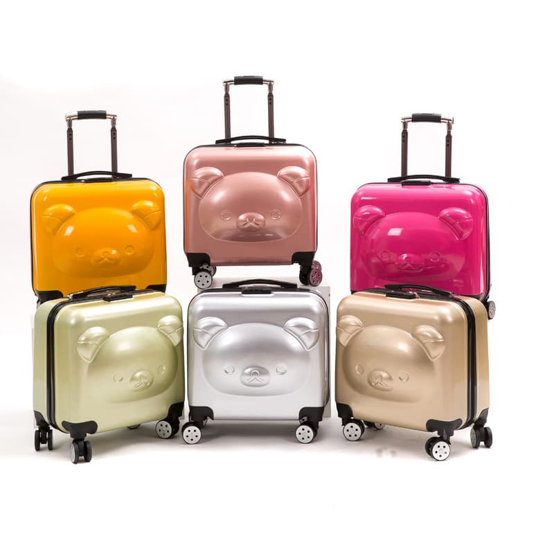 Universal cartoon suitcase on wheels with zipper, with little bears, 20 inch, Birthday gift 1