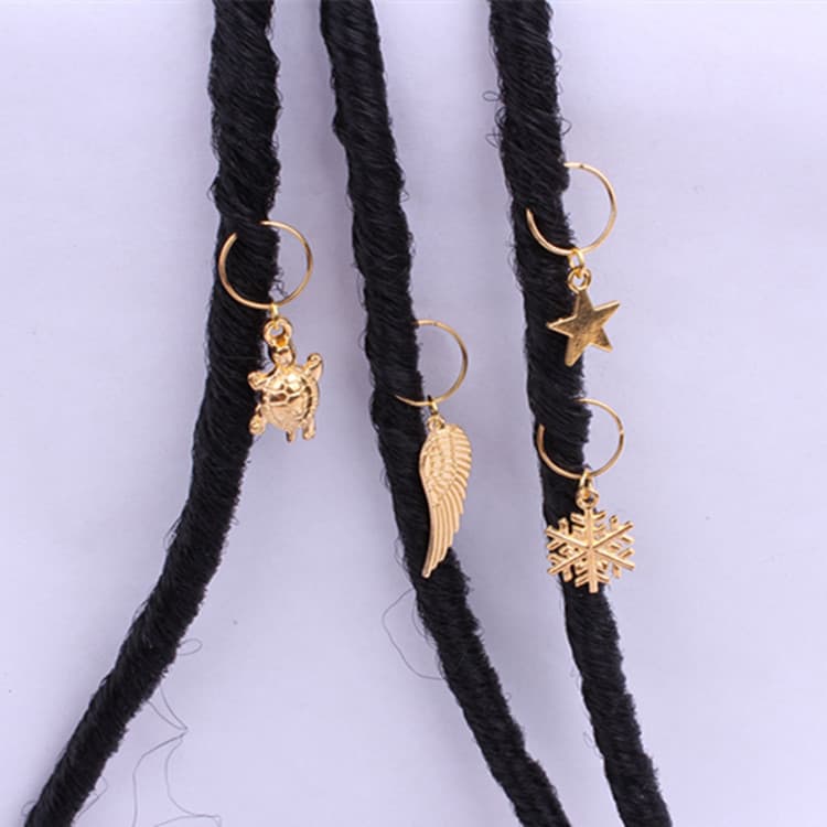 Dreadlocks with accessories, small bell, hair accessory, pendant, with snowflakes 2