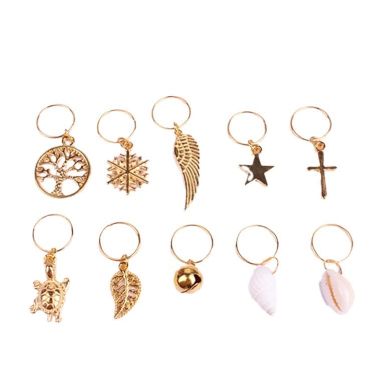Dreadlocks with accessories, small bell, hair accessory, pendant, with snowflakes 5