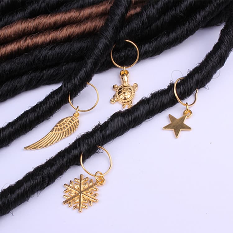 Dreadlocks with accessories, small bell, hair accessory, pendant, with snowflakes 1