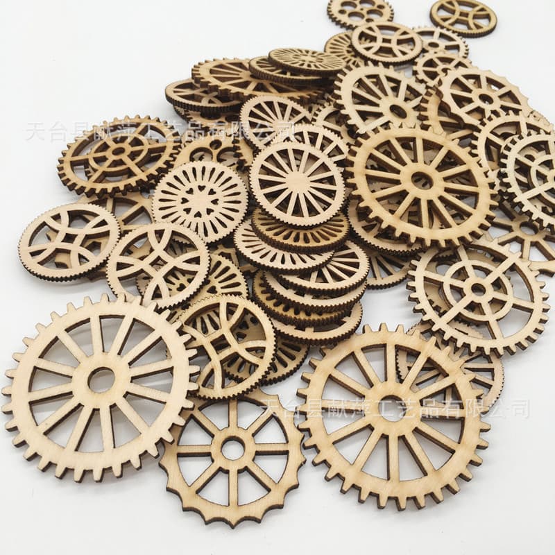 Creative wooden decorations for living room, pendant with gears 4