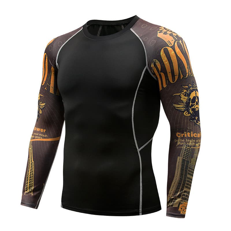Travel sports quick dry long-sleeve, elastic T-shirt for gym, sports suit, tight 3