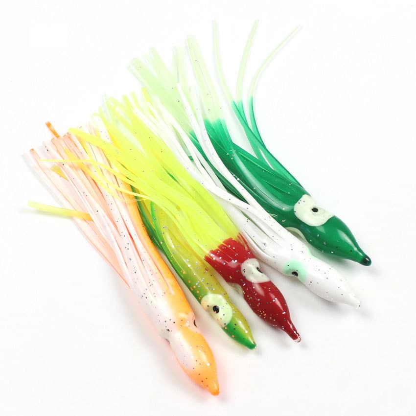 50/75/90/100/120mm sea fishing night light octopus fake bait boat fishing squid soft bait Lutah simulation bait 5