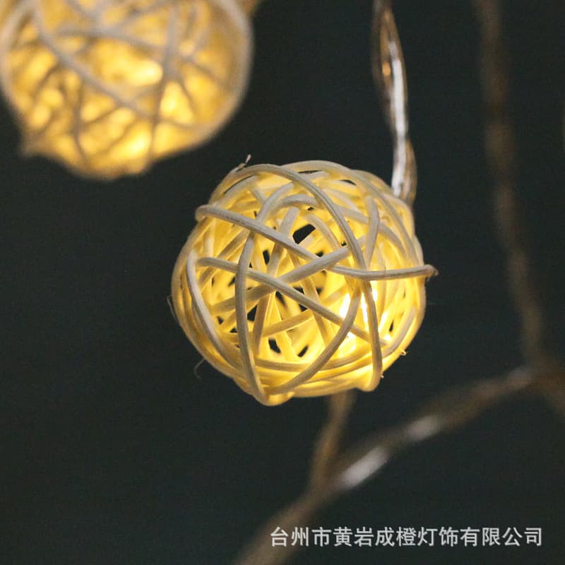 LED colorful light birthday decoration atmosphere light handmade round vine ball string ball star light string wholesale 3