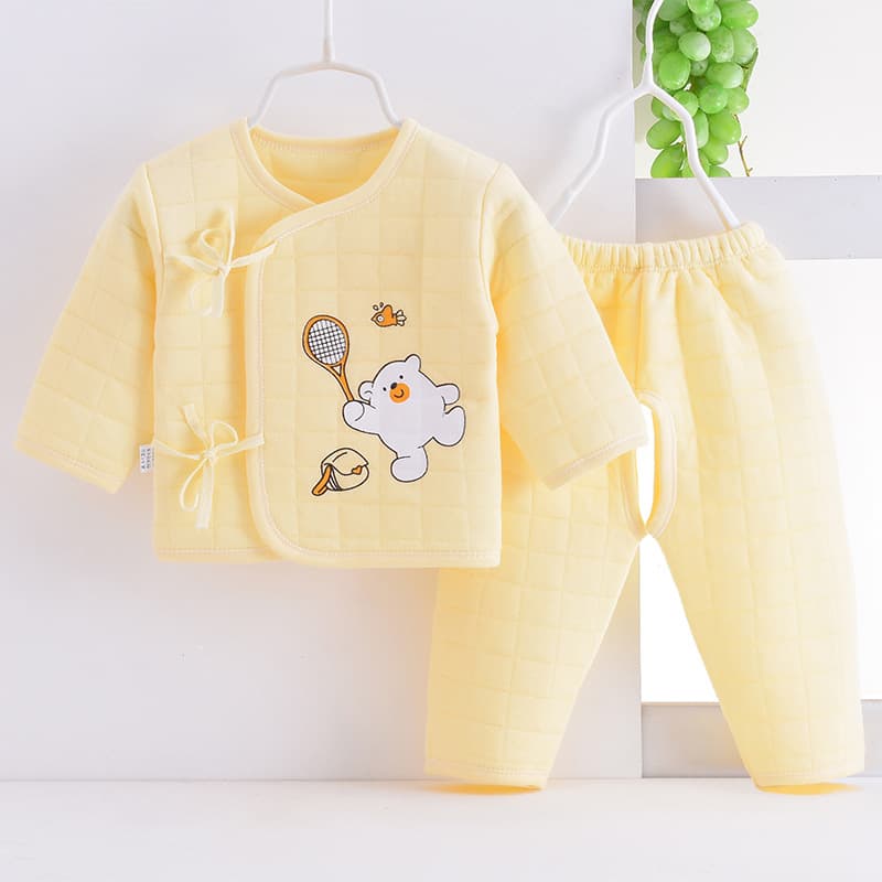 Keep warm quilted autumn demi-season children's underwear for new born, cotton set 2