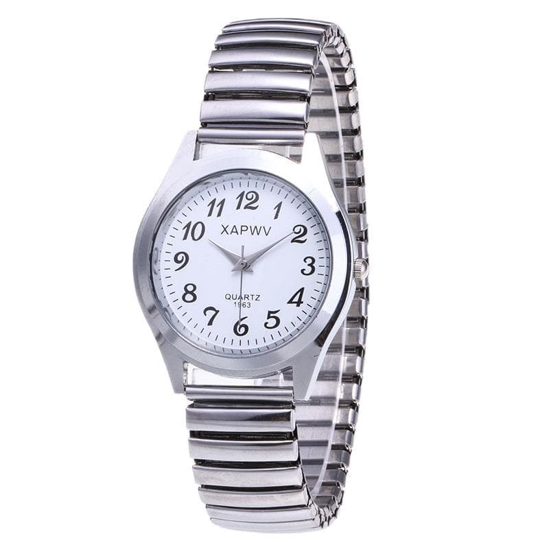 Dial for elderly, elastic quartz fashionable swiss watch, for middle age, for beloved 5