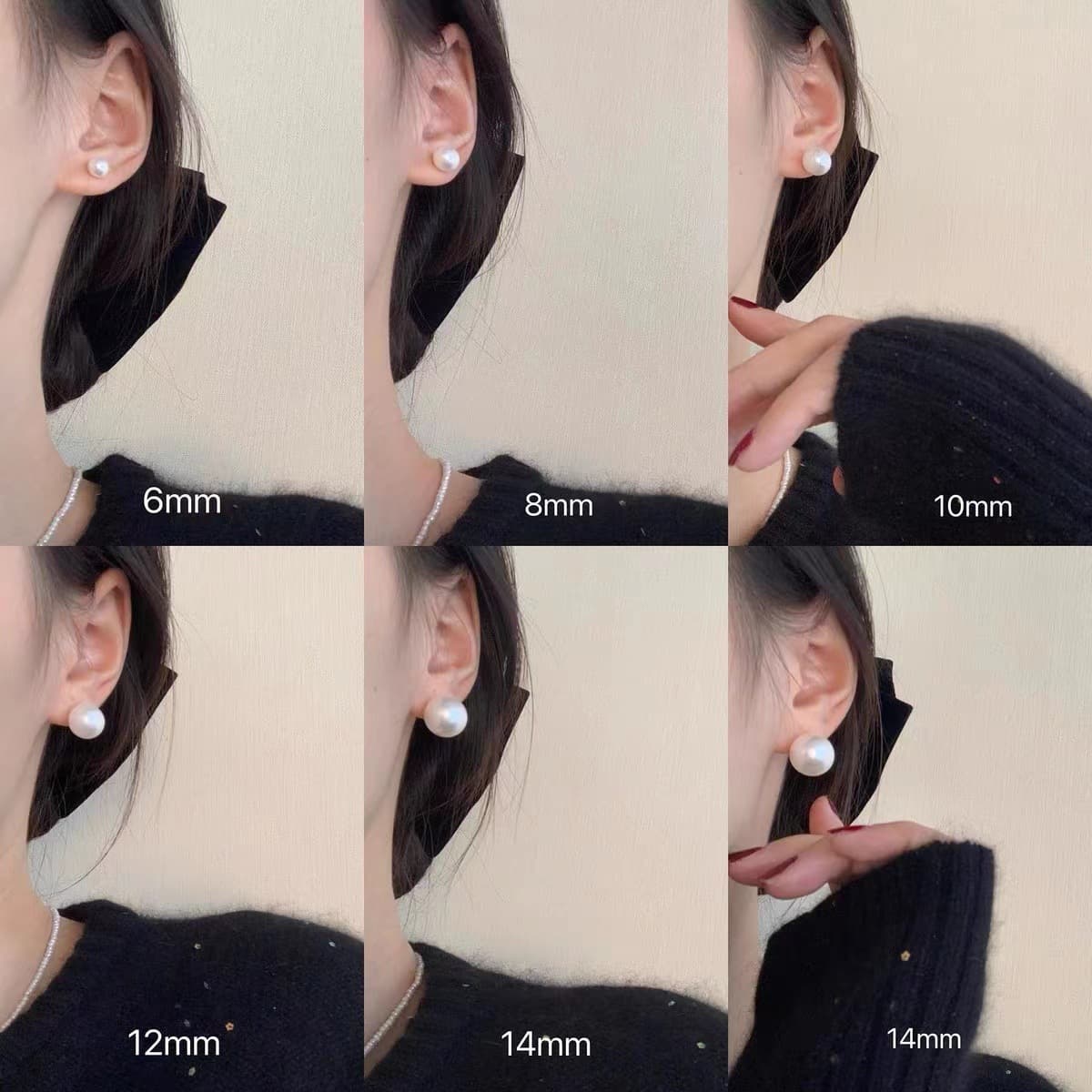 Fashionable earrings from pearl, trend accessory, simple and elegant design, Korean style