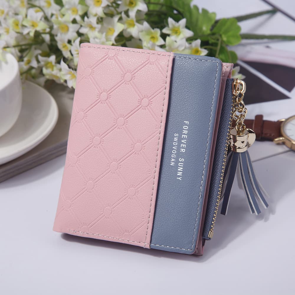 Hengsheng Ms. Walking Women's Short Coin Packet, Turning Pyreal Zip Barbar Wallet WOMEN small wallet 1