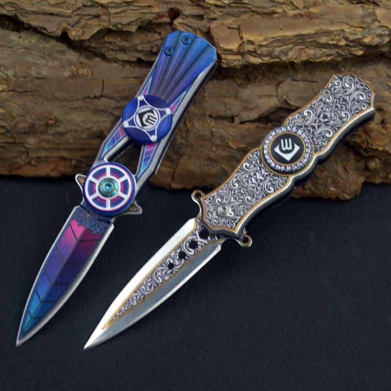Travel folding spinning top for finger, pocket knife, universal small rostometer 2