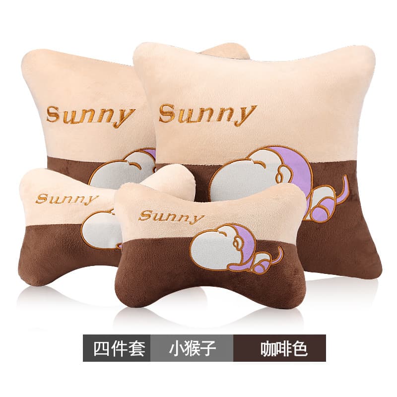 (Wholesale), summer universal cartoon travel card case, set for car, neck pillow, 4 piece set, with neck protection 2