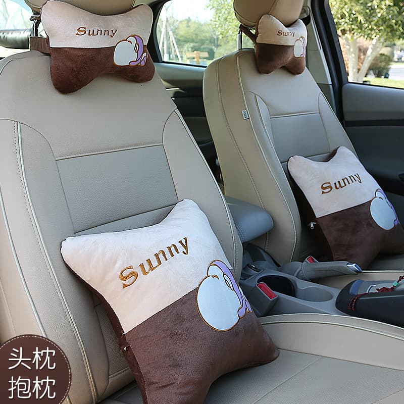 (Wholesale), summer universal cartoon travel card case, set for car, neck pillow, 4 piece set, with neck protection 5