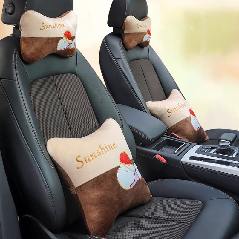 (Wholesale), summer universal cartoon travel card case, set for car, neck pillow, 4 piece set, with neck protection 1