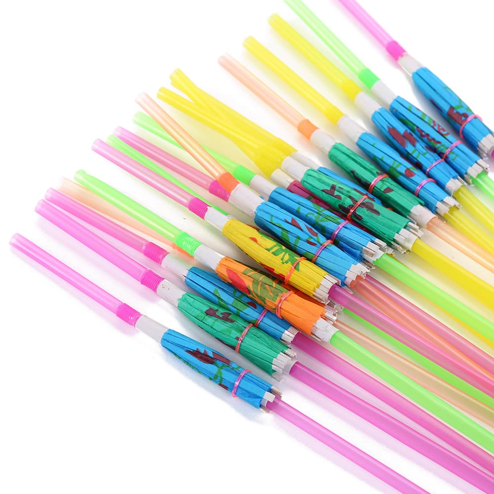 Straw, fluorescence plastic umbrella, DIY, (Physicals) 5