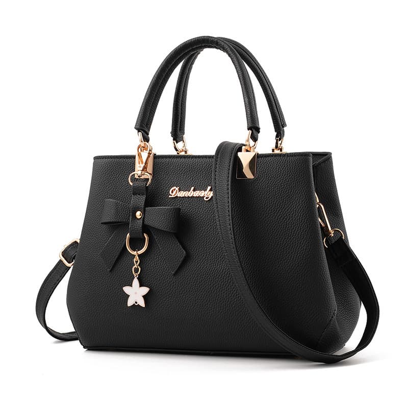 Demi-season purse with bow, one-shoulder bag, hand loop bag, Korean style