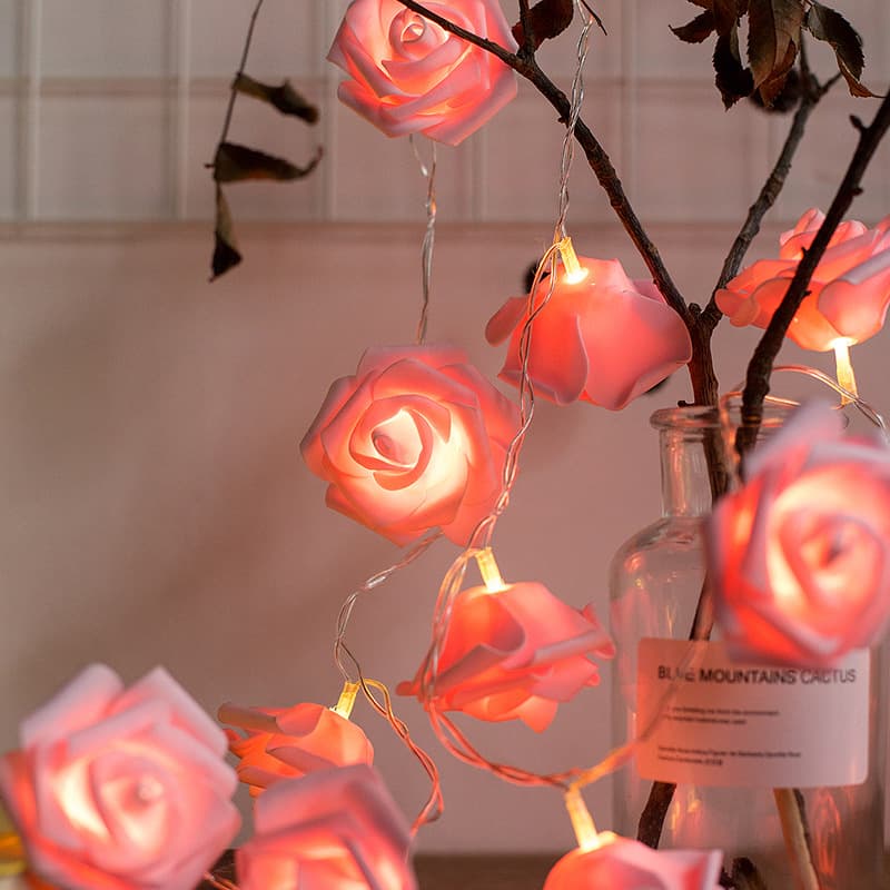 LED Rose Light Strings Waterproof Battery Box Color Light Proposal Frequent Valentine's Day Wedding Festival Decoration Decoration Light 4