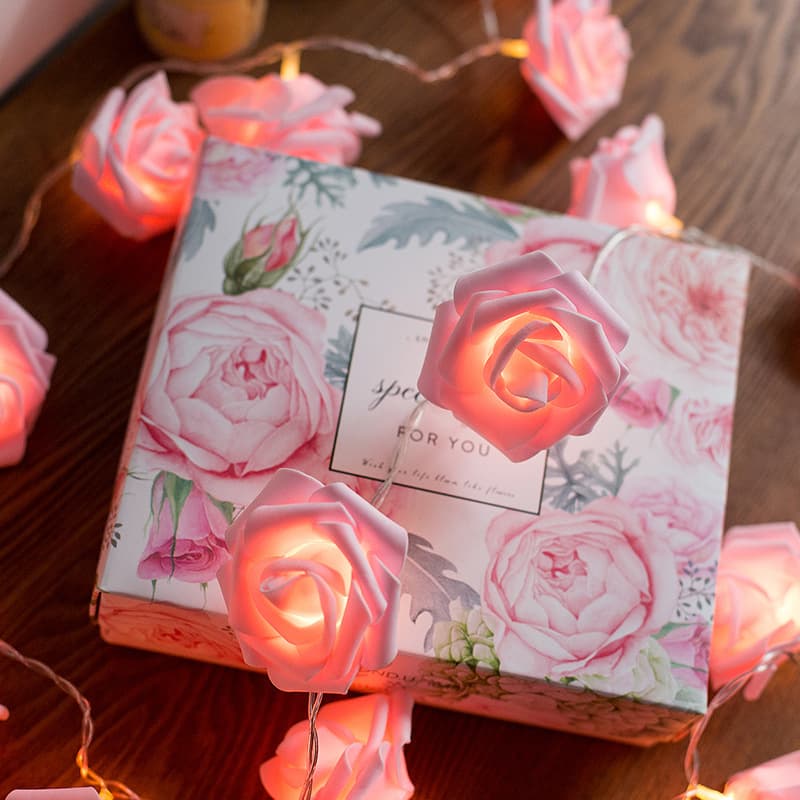 LED Rose Light Strings Waterproof Battery Box Color Light Proposal Frequent Valentine's Day Wedding Festival Decoration Decoration Light 1
