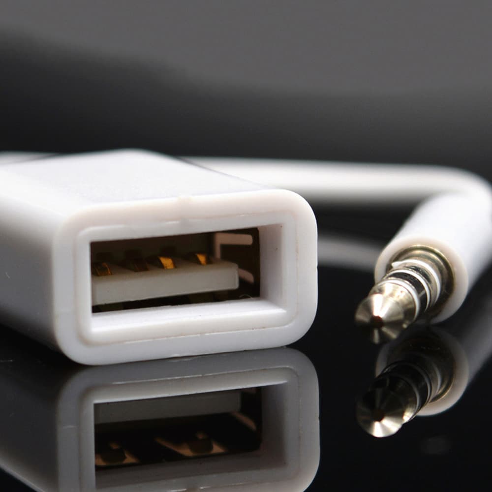 Car AUX audio cable to USB USB to 3.5mm car audio cable OTG car 3.5mm rotor 3