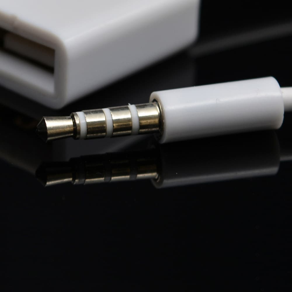Car AUX audio cable to USB USB to 3.5mm car audio cable OTG car 3.5mm rotor 4